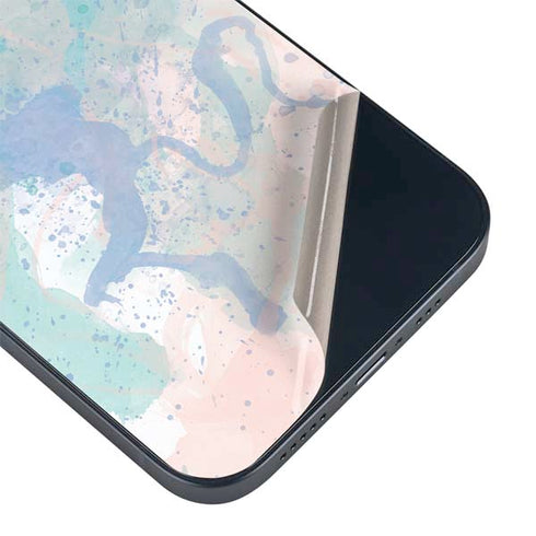 Rose Quartz & Serenity Splatter iPhone 14 Skin