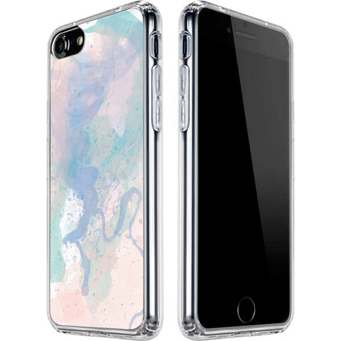 Rose Quartz & Serenity Splatter iPhone SE (2nd & 3rd Gen) Clear Case