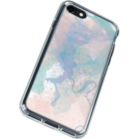 Rose Quartz & Serenity Splatter iPhone SE (2nd & 3rd Gen) Clear Case
