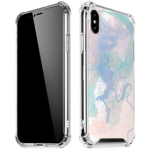 Rose Quartz & Serenity Splatter iPhone XS Max Clear Case