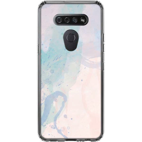 Rose Quartz & Serenity Splatter LG K51/Q51 Clear Case