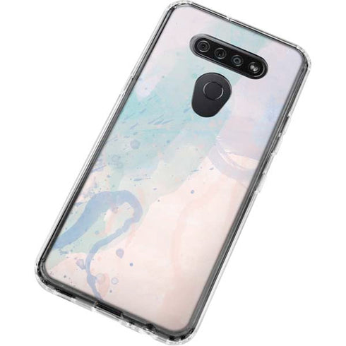 Rose Quartz & Serenity Splatter LG K51/Q51 Clear Case