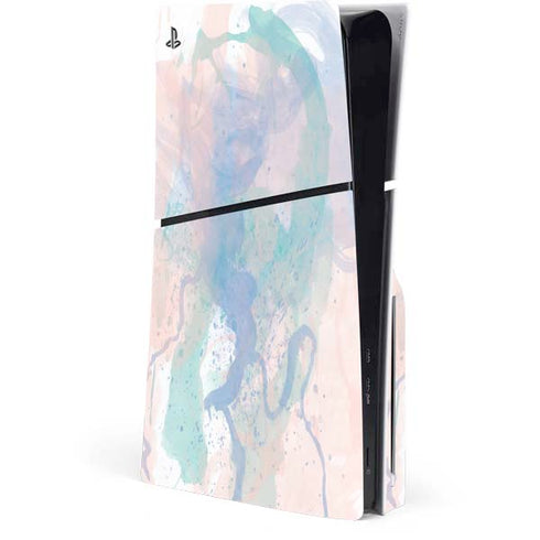 Rose Quartz & Serenity Splatter PS5 Slim Disk Console Skin