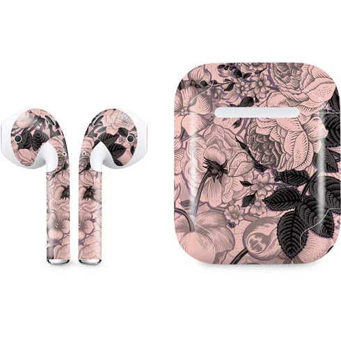 Rose Quartz Floral Apple AirPods Skin
