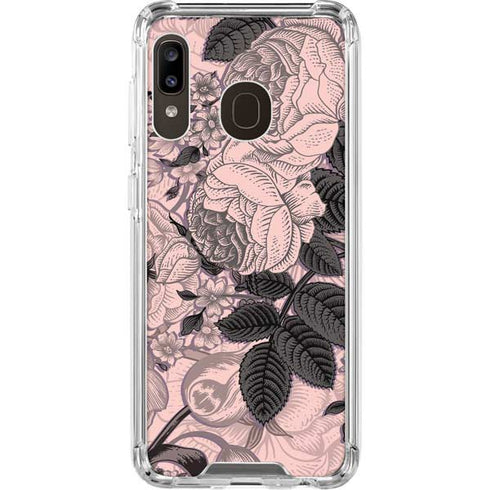 Rose Quartz Floral Galaxy A30 Clear Case
