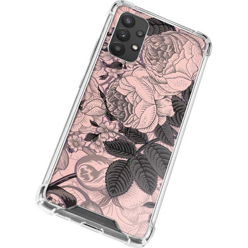 Rose Quartz Floral Galaxy A32 5G Clear Case