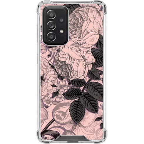 Rose Quartz Floral Galaxy A52 5G Clear Case