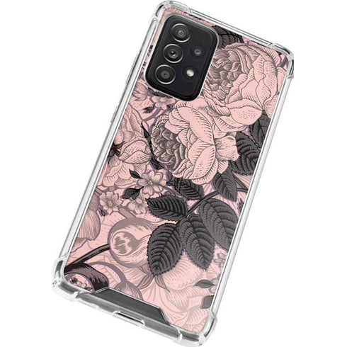 Rose Quartz Floral Galaxy A52 5G Clear Case