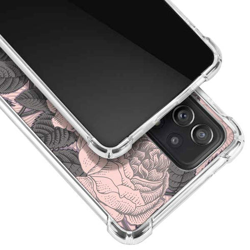 Rose Quartz Floral Galaxy A52 5G Clear Case
