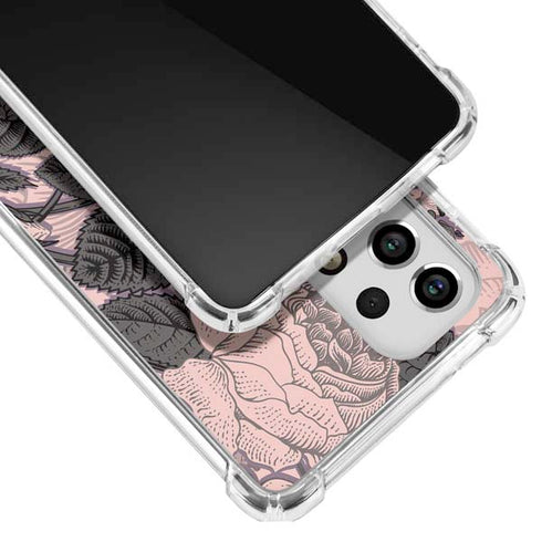 Rose Quartz Floral Galaxy A53 5G Clear Case