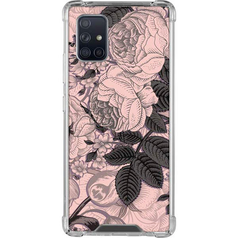 Rose Quartz Floral Galaxy A71 5G Clear Case