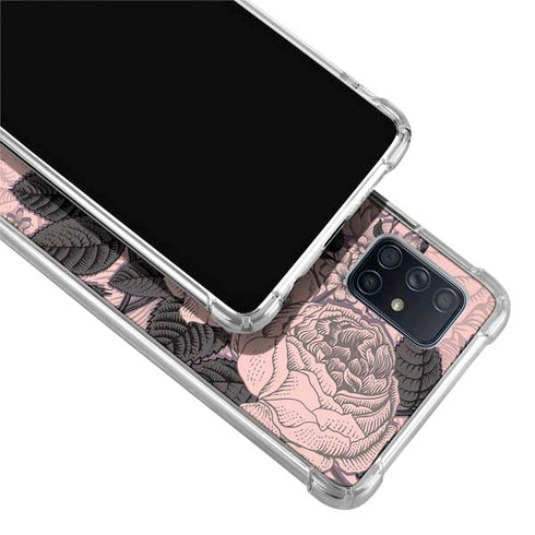 Rose Quartz Floral Galaxy A71 5G Clear Case