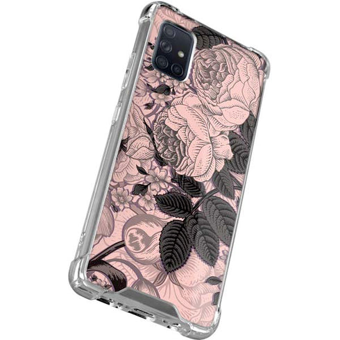 Rose Quartz Floral Galaxy A71 5G Clear Case