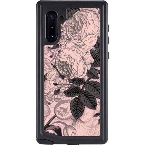 Rose Quartz Floral Galaxy Note 10 Waterproof Case