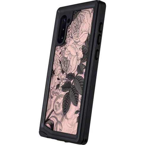 Rose Quartz Floral Galaxy Note 10 Waterproof Case
