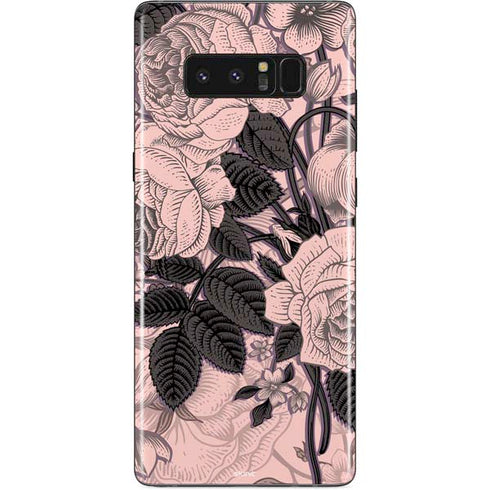 Rose Quartz Floral Galaxy Note 8 Skin