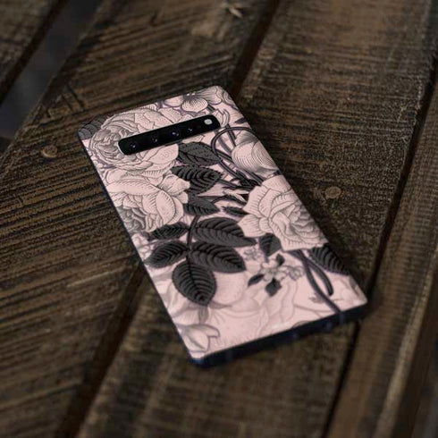 Rose Quartz Floral Galaxy S10 Skin