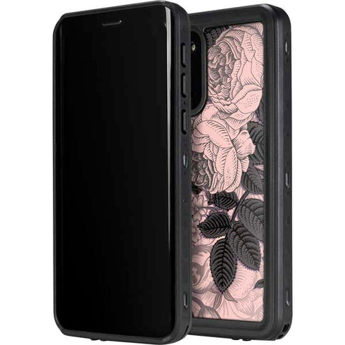 Rose Quartz Floral Galaxy S20 Plus Waterproof Case