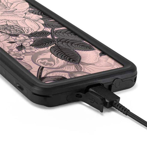 Rose Quartz Floral Galaxy S20 Plus Waterproof Case