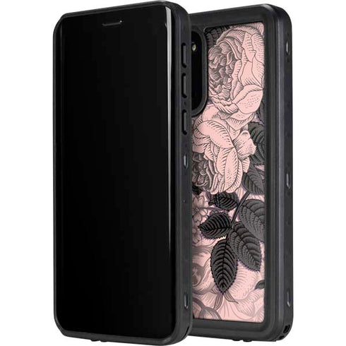 Rose Quartz Floral Galaxy S20 Waterproof Case