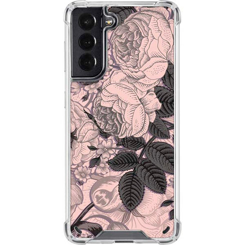 Rose Quartz Floral Galaxy S21 5G Clear Case