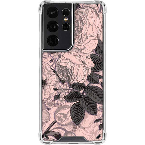 Rose Quartz Floral Galaxy S21 Ultra 5G Clear Case