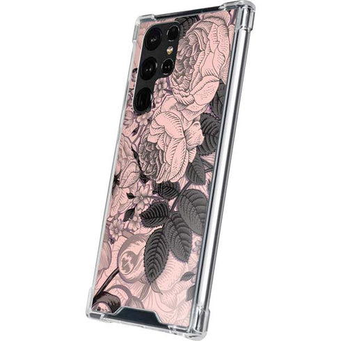 Rose Quartz Floral Galaxy S22 Ultra Clear Case