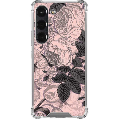 Rose Quartz Floral Galaxy S23 Clear Case