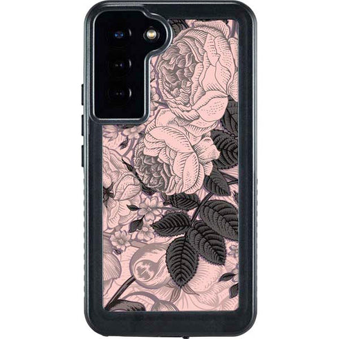 Rose Quartz Floral Galaxy S23 Plus Waterproof Case