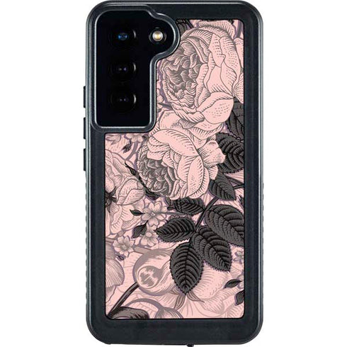 Rose Quartz Floral Galaxy S23 Waterproof Case