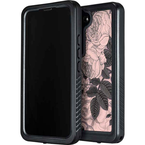 Rose Quartz Floral Galaxy S23 Waterproof Case