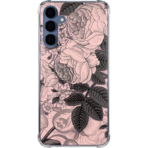 Rose Quartz Floral Galaxy S24 Clear Case