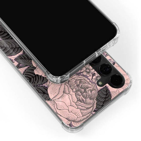 Rose Quartz Floral Galaxy S24 Plus Clear Case