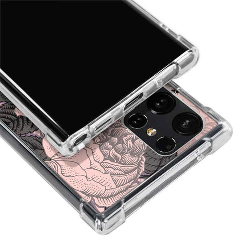 Rose Quartz Floral Galaxy S24 Ultra Clear Case