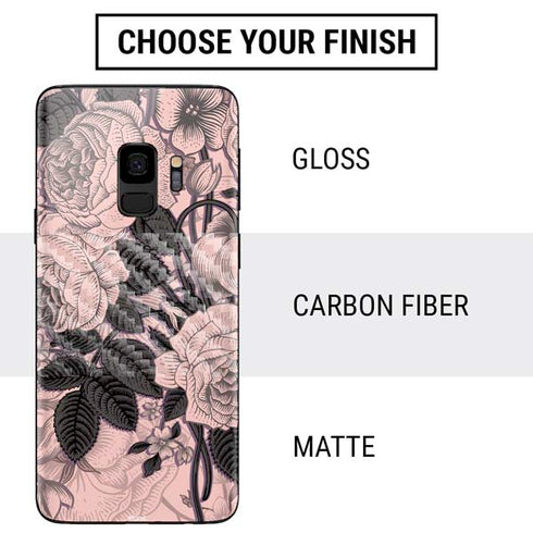 Rose Quartz Floral Galaxy S9 Skin