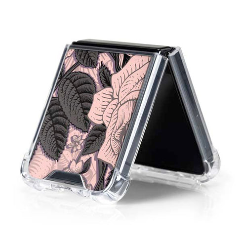 Rose Quartz Floral Galaxy Z Flip5 5G Clear Case