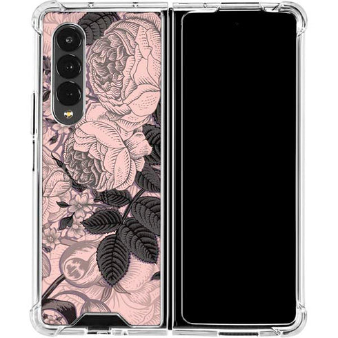 Rose Quartz Floral Galaxy Z Fold4 5G Clear Case
