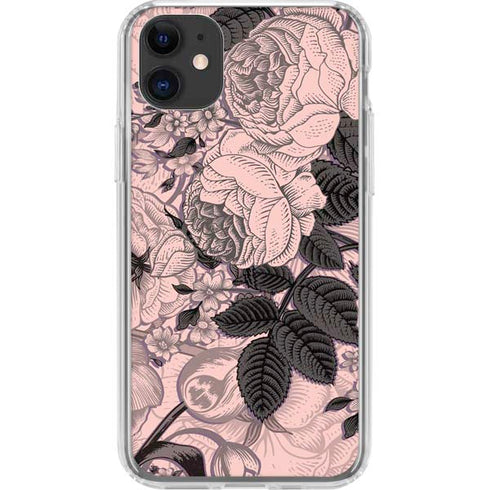 Rose Quartz Floral iPhone 11 Clear Case