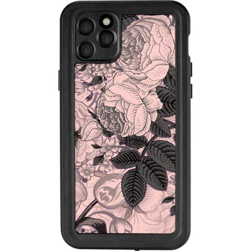Rose Quartz Floral iPhone 11 Pro Max Waterproof Case