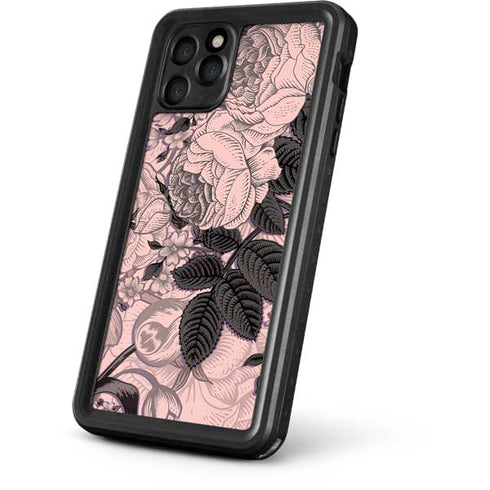 Rose Quartz Floral iPhone 11 Pro Waterproof Case