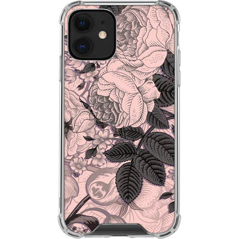 Rose Quartz Floral iPhone 12 Clear Case