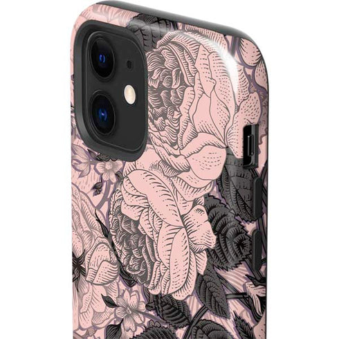 Rose Quartz Floral iPhone 12 Impact Case