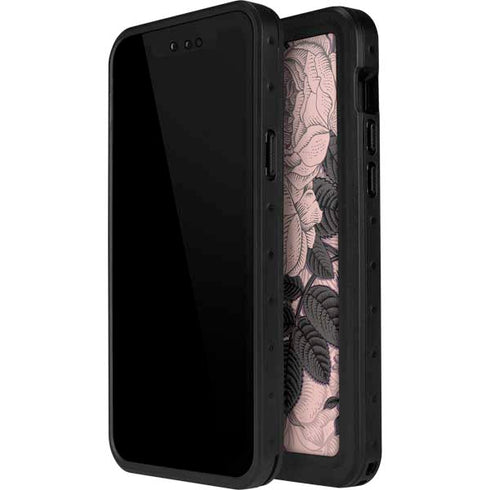 Rose Quartz Floral iPhone 12 Pro Waterproof Case