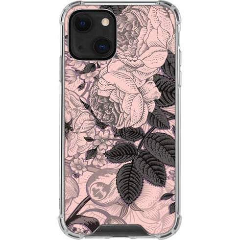 Rose Quartz Floral iPhone 13 Mini Clear Case