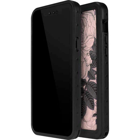 Rose Quartz Floral iPhone 13 Mini Waterproof Case