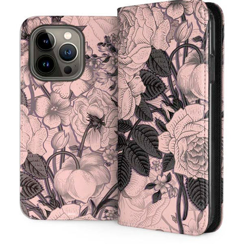 Rose Quartz Floral iPhone 13 Pro Folio Case