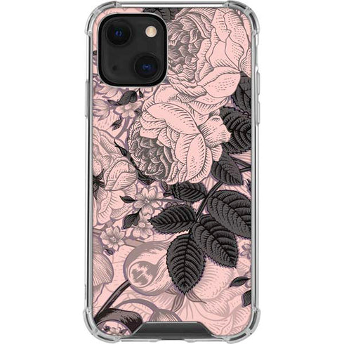 Rose Quartz Floral iPhone 14 Clear Case
