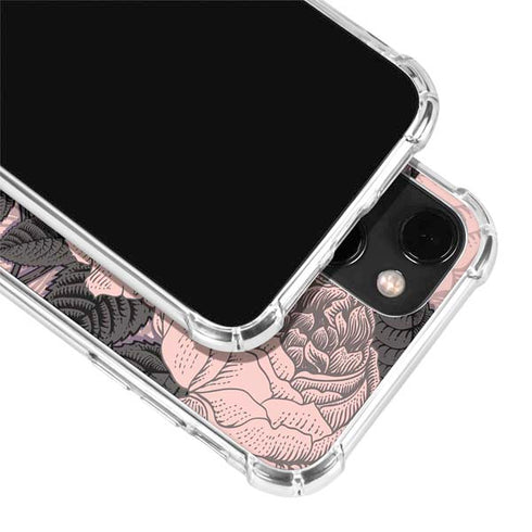 Rose Quartz Floral iPhone 14 Clear Case
