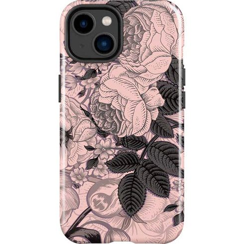 Rose Quartz Floral iPhone 14 Plus Impact Case