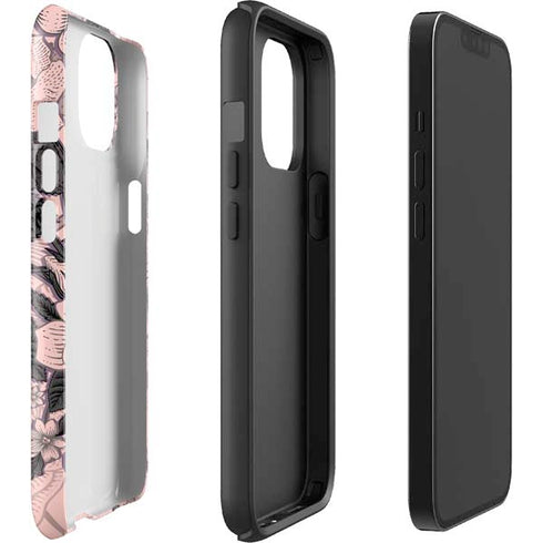 Rose Quartz Floral iPhone 15 Plus Impact Case